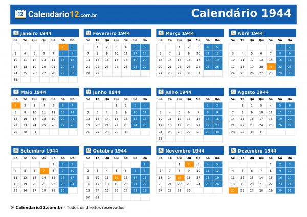Calendário 1944