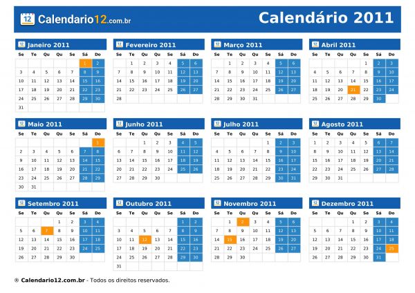 Calendário 2011