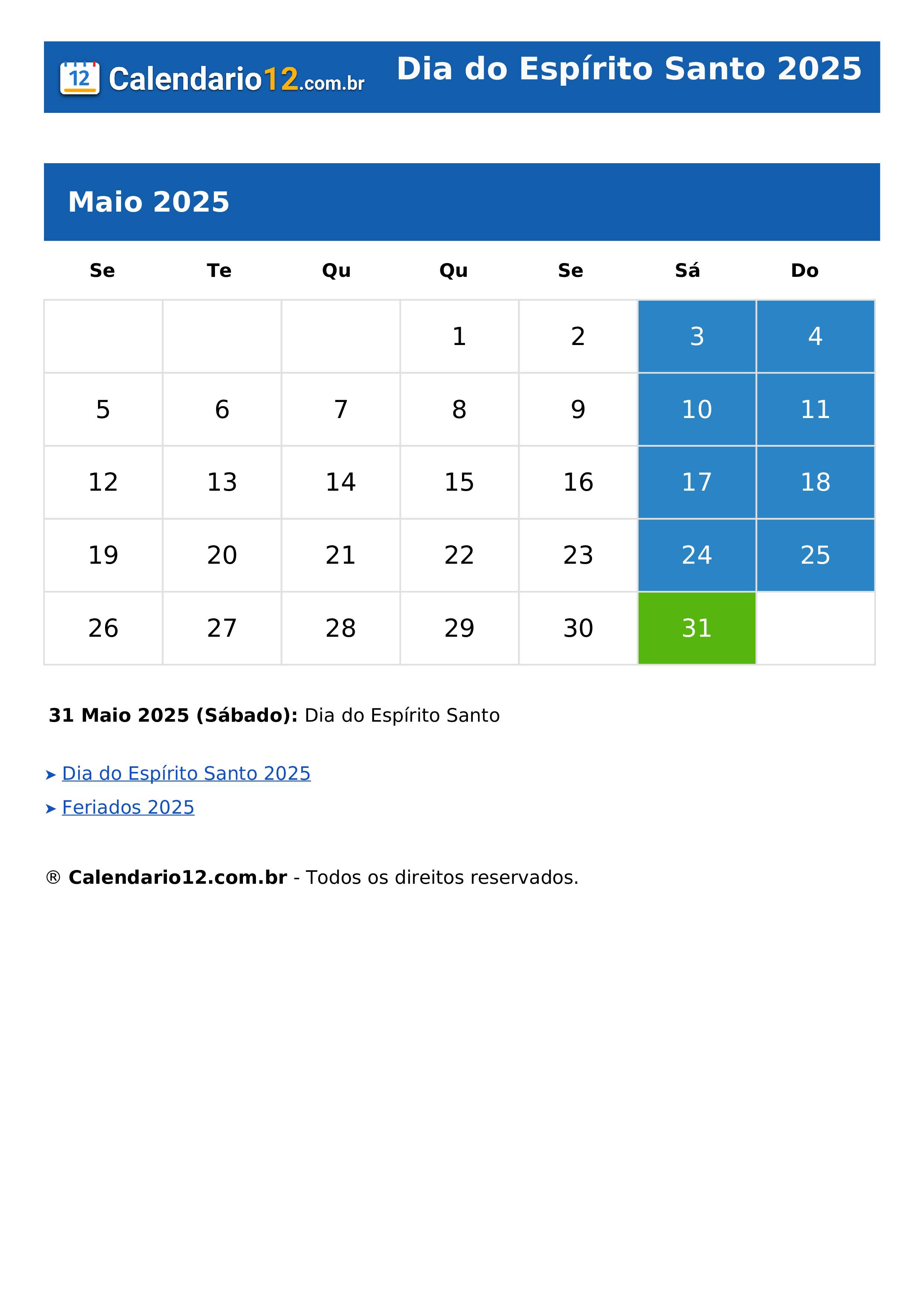 Dia do Espírito Santo 2025