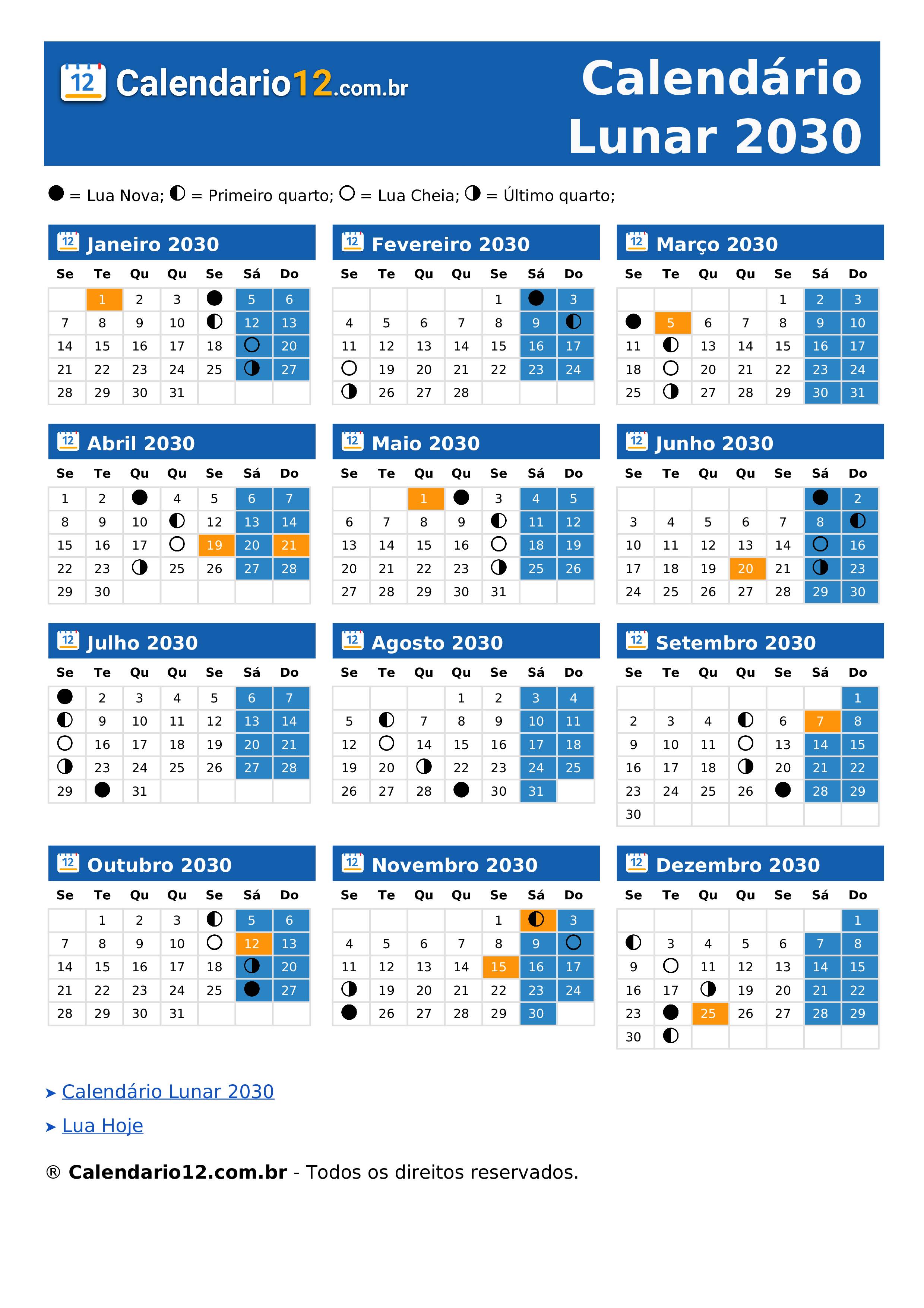 Calendário Lunar 2030